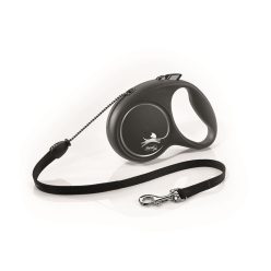   Flexi Black Design zsinóros automata póráz M 5m 20kg-ig ezüst